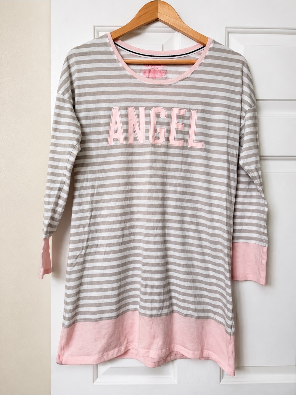 Y2K Victoria’s Secret Angel Pink Striped Nightgown Sleep Shirt XS